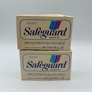 NOS Safeguard Bar Soap RD 50 2-Pack Vintage White Bath NEW 5oz Advert Display